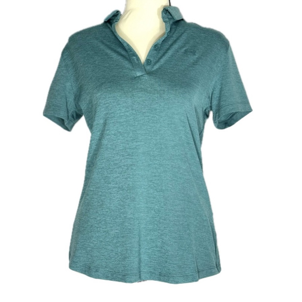 UNDER ARMOUR EUC Women's Short Sleeve Polo Golf Shirt Teal Size Small